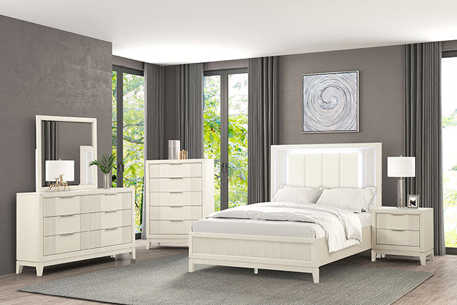 Furniture Of America Isadore Bed FM7700WH-CONF Antique White Transitional - sofafair.com