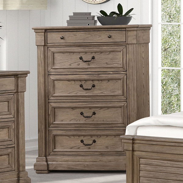 Furniture Of America Sheringham Chest FM7701BR-C Weathered Gray Transitional - sofafair.com