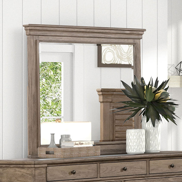 Furniture Of America Sheringham Mirror FM7701BR-M Weathered Gray Transitional - sofafair.com