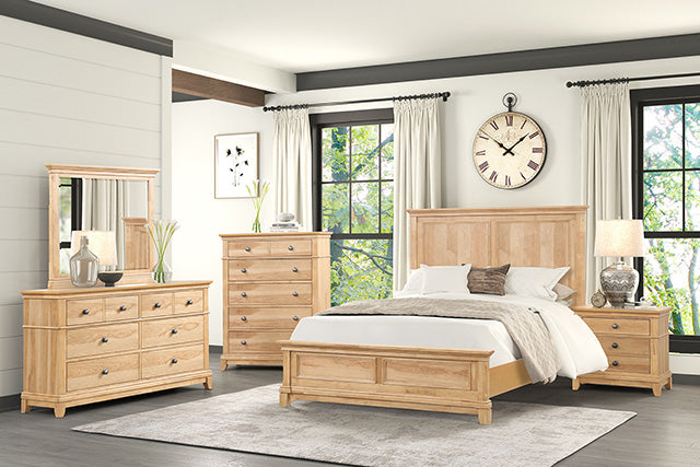 Furniture Of America McHenry Bed FM7706NT-CONF Natural Oak Farmhouse - sofafair.com