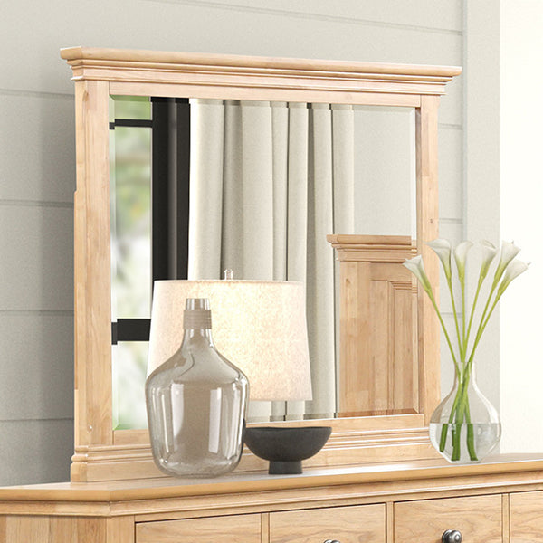 Furniture Of America McHenry Mirror FM7706NT-M Natural Oak Farmhouse - sofafair.com