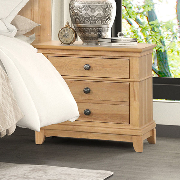 Furniture Of America McHenry Nightstand FM7706NT-N Natural Oak Farmhouse - sofafair.com