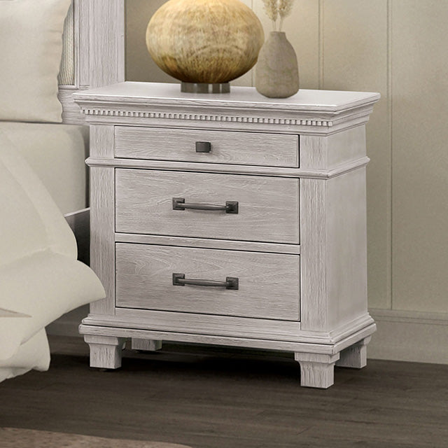 Furniture Of America Swanley Nightstand FM7707GY-N Weathered Gray Transitional - sofafair.com