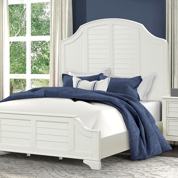 Furniture Of America Whitehaven Bed FM7708WH-CONF Antique White Transitional/Coastal - sofafair.com