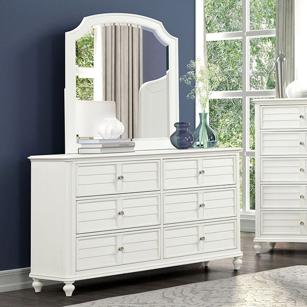 Furniture Of America Whitehaven Dresser FM7708WH-D Antique White Transitional/Coastal - sofafair.com