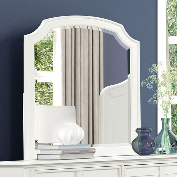 Furniture Of America Whitehaven Mirror FM7708WH-M Antique White Transitional/Coastal - sofafair.com