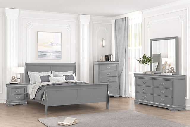 Furniture Of America Louis Philippe Full Bed FM7866GY Gray Transitional - sofafair.com