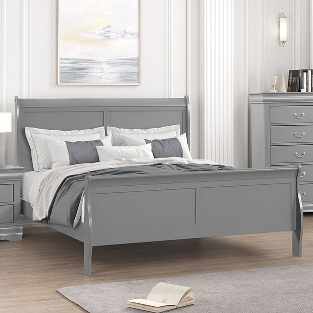 Furniture Of America Louis Philippe Full Bed FM7866GY Gray Transitional - sofafair.com