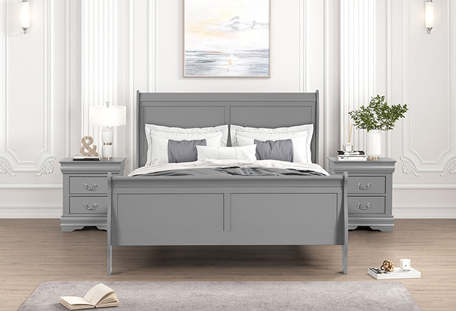 Furniture Of America Louis Philippe Full Bed FM7866GY Gray Transitional - sofafair.com