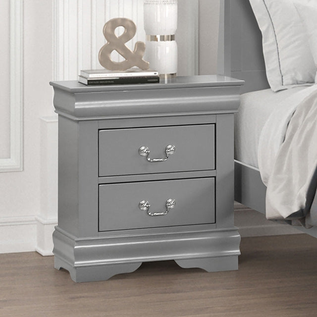 Furniture Of America Louis Philippe Night Stand FM7866GY-N Gray Transitional - sofafair.com