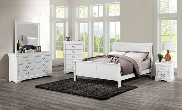 Furniture Of America Louis Philippe Night Stand FM7866WH-N White Transitional - sofafair.com