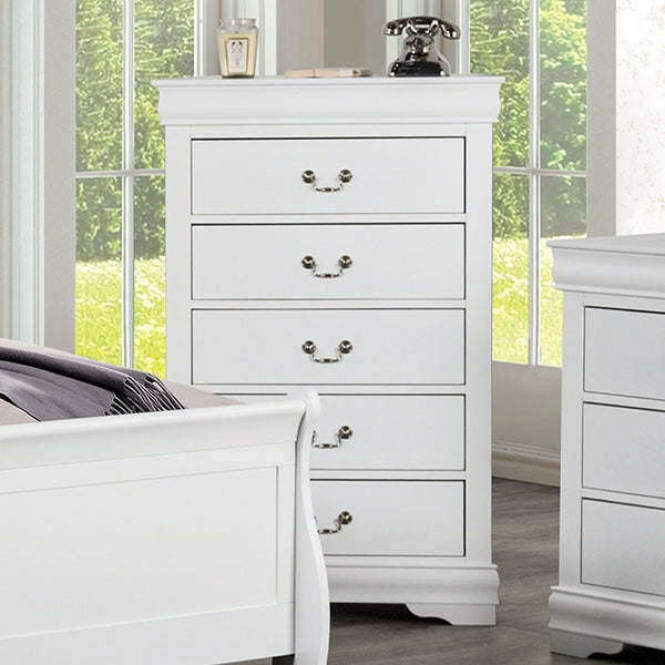 Furniture Of America Louis Philippe Chest FM7866WH-C White Transitional - sofafair.com