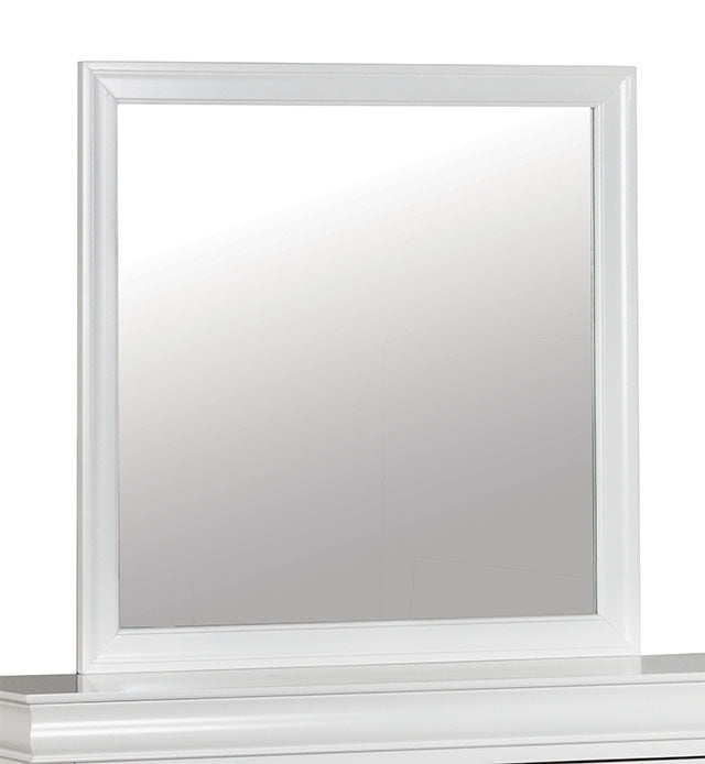 Furniture Of America Louis Philippe Mirror FM7866WH-M White Transitional - sofafair.com