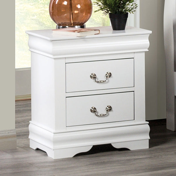 Furniture Of America Louis Philippe Night Stand FM7866WH-N White Transitional - sofafair.com