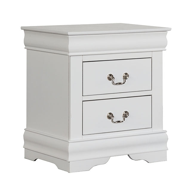 Furniture Of America Louis Philippe Night Stand FM7866WH-N White Transitional - sofafair.com