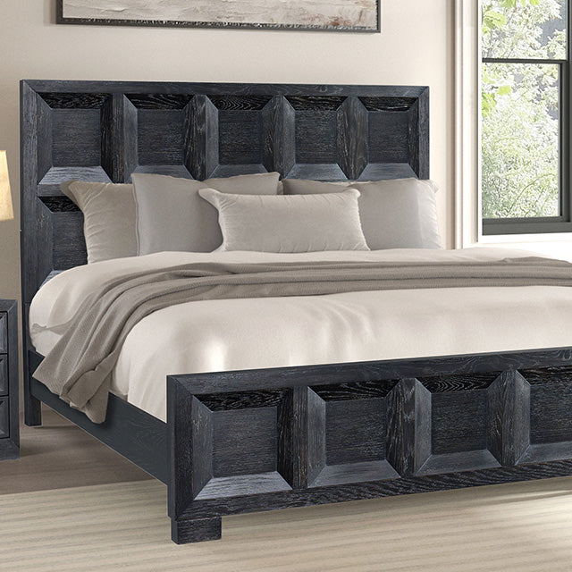 Furniture Of America Hatton Cross Bed FM79011BK-CONF Weathered Black Modern Classic - sofafair.com