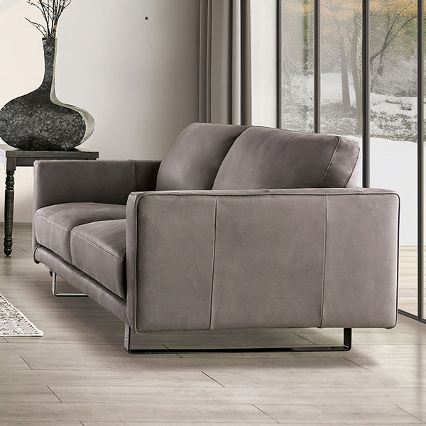 Furniture Of America Mezzanotte Loveseat FM90000GY-LV Gray Contemporary - sofafair.com