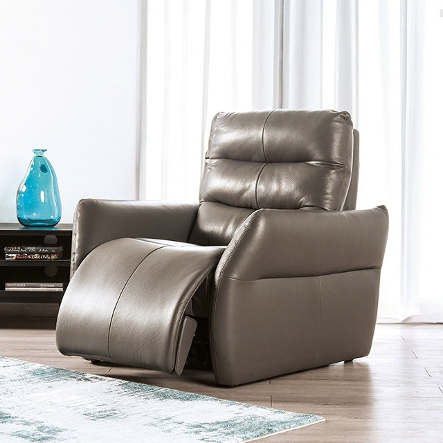 Furniture Of America Granucci Power Recliner FM90007GY-CH-PM Gray Transitional - sofafair.com