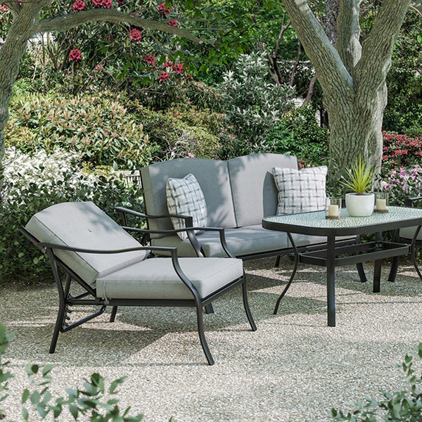 Furniture Of America Palma 5 Pc. Conversation Set w/ Adjustable Chairs GM-1047 Black/Gray Contemporary - sofafair.com