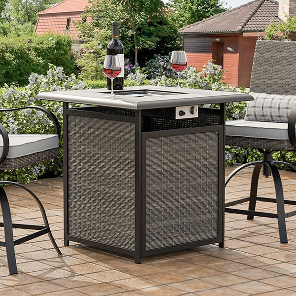 Furniture Of America Arosa Fire Pit Counter Ht. Table GM-2024 Black/Gray Contemporary - sofafair.com