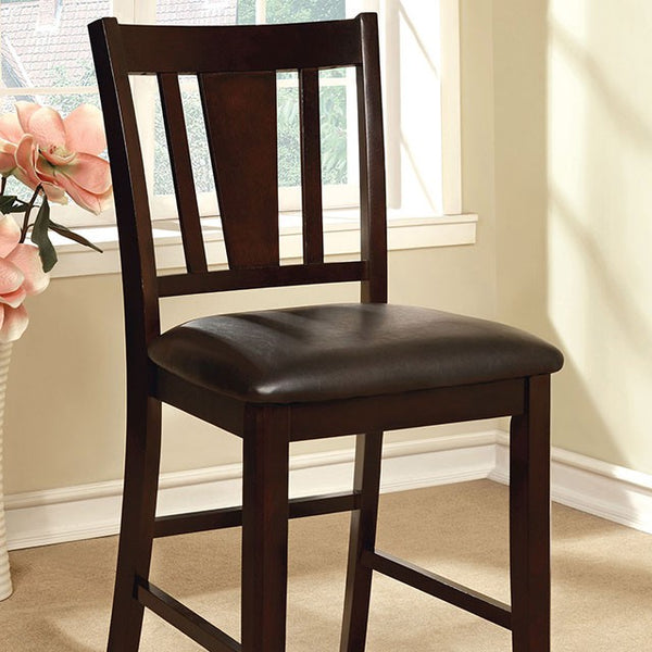 Furniture Of America Bridgette Counter Ht. Chair (2/Box) CM3325PC-2PK Espresso Transitional - sofafair.com