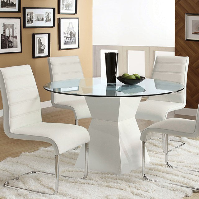 Furniture Of America Mauna 5 Pc Dining Table Set CM8371WH-T-5PC White Contemporary - sofafair.com
