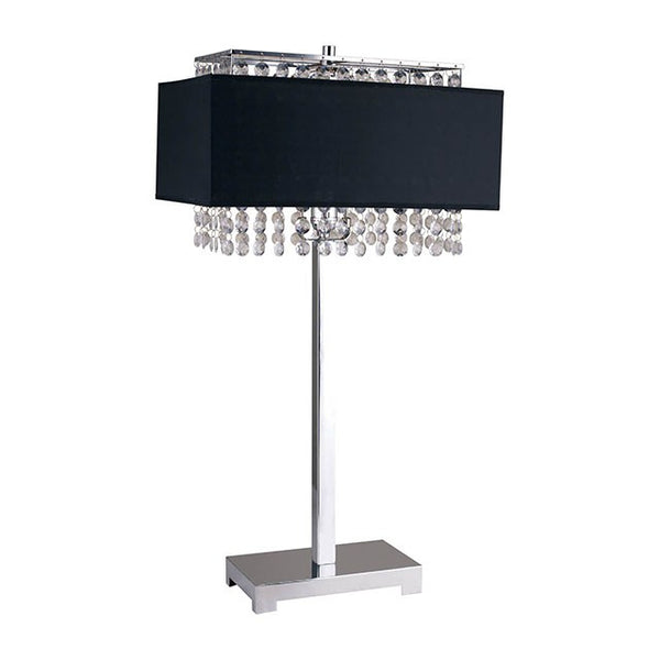 Furniture Of America Naya Table Lamp L7733BK Chrome/Black Glam - sofafair.com