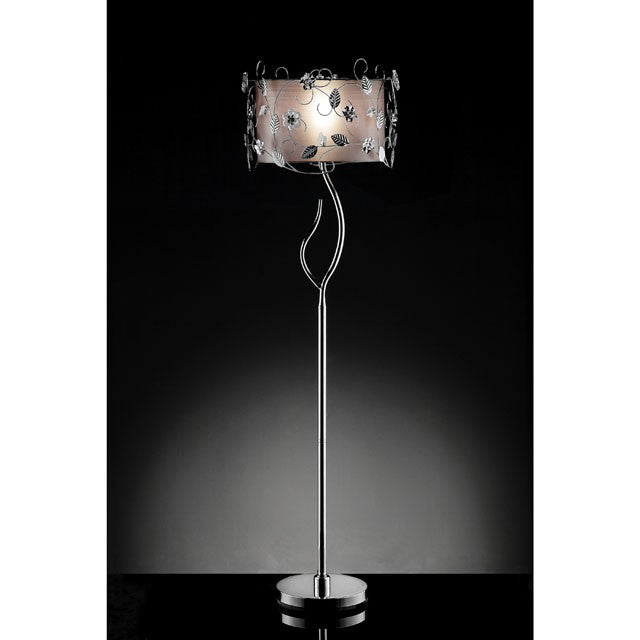 Furniture Of America Elva Floor Lamp L95121F Silver/Chrome Glam - sofafair.com