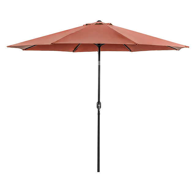 Furniture Of America Mora 11' Outdoor Umbrella + 21" Round Base LA-A011RD Burgundy Contemporary - sofafair.com