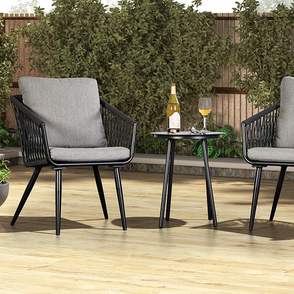 Furniture Of America Shani 4 Pc. Conversation Set LA-A016LG Light Gray/Black Contemporary - sofafair.com