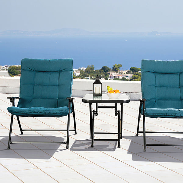 Furniture Of America Bastia 3 Pc. Conversation Set LA-A018TL Teal Contemporary - sofafair.com