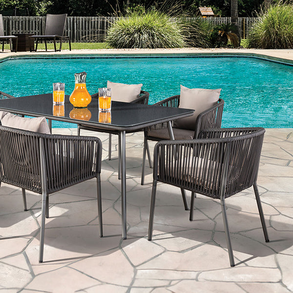 Furniture Of America Tushari 8 Pc. Outdoor Dining Set LA-A020LG Dark Gray/Light Gray Contemporary - sofafair.com