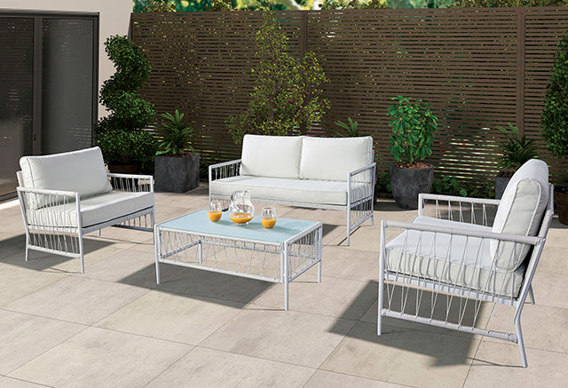 Furniture Of America Shomari 5 Pc. Wicker Sofa Set LA-A025WH White Contemporary - sofafair.com