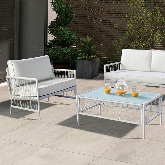 Furniture Of America Shomari 5 Pc. Wicker Sofa Set LA-A025WH White Contemporary - sofafair.com