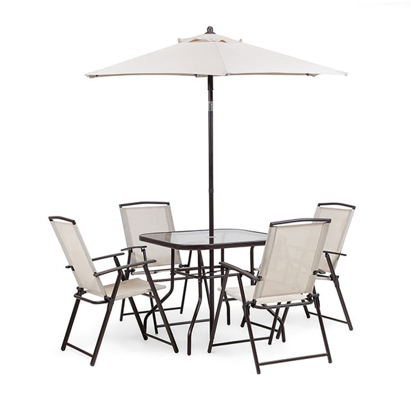 Furniture Of America Fallone 7 Pc. Outdoor Dining Set LA-D004BR-6PK Beige Contemporary - sofafair.com