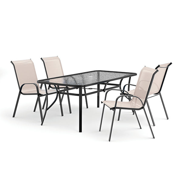 Furniture Of America Pierro 5 Pc. Outdoor Dining Set LA-D012BK Blue Transitional - sofafair.com