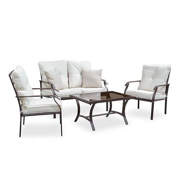 Furniture Of America Arezzo 5 Pc. Outdoor Furniture Set LA-L005BG Beige Contemporary - sofafair.com