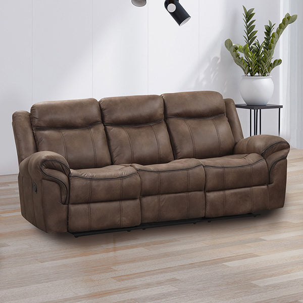 Furniture Of America Agata Manual Sofa NX6001BR-SF Brown Transitional - sofafair.com