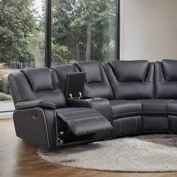 Furniture Of America Gelasia Sofa NX6016BK-SECT Black Transitional - sofafair.com