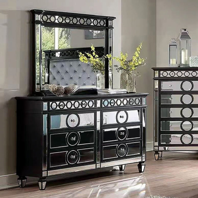 Furniture Of America Theola Dresser NX7134BK-D Black Rustic - sofafair.com