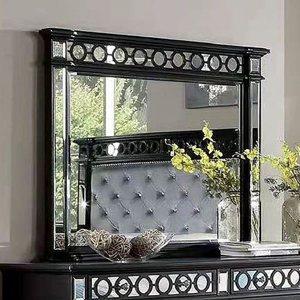 Furniture Of America Theola Mirror NX7134BK-M Black Rustic - sofafair.com