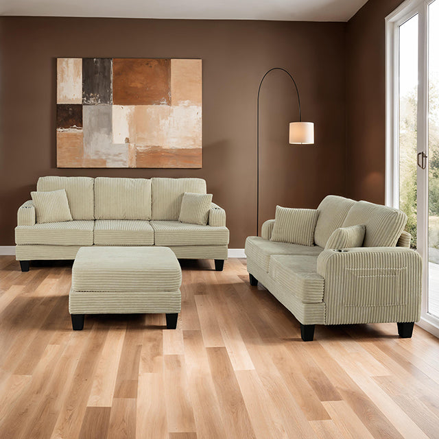 Furniture Of America Moretaine Sofa SL6932BG-SF-PK Beige Contemporary - sofafair.com