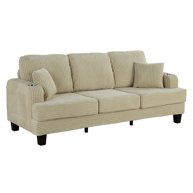 Furniture Of America Moretaine Sofa SL6932BG-SF-PK Beige Contemporary - sofafair.com