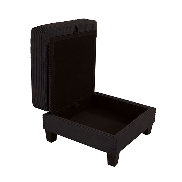 Furniture Of America Moretaine Storage Ottomen SL6932BK-OT Black Contemporary - sofafair.com