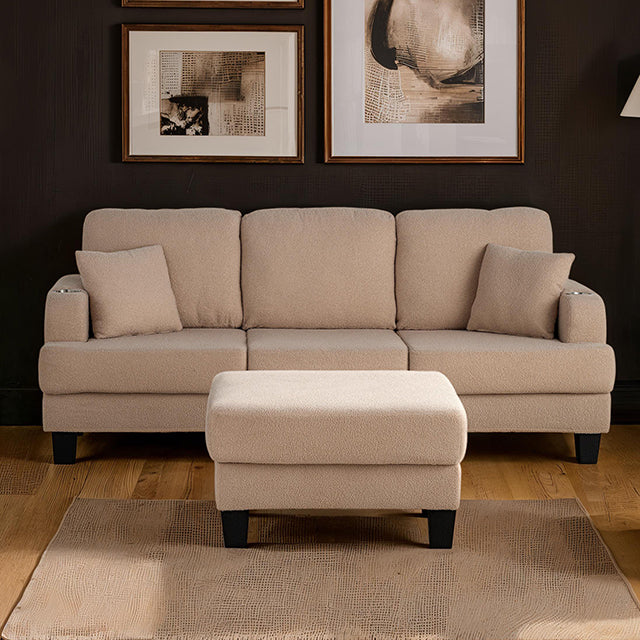 Furniture Of America Cinderford Sofa SL6936BG-SF-PK Beige Contemporary - sofafair.com