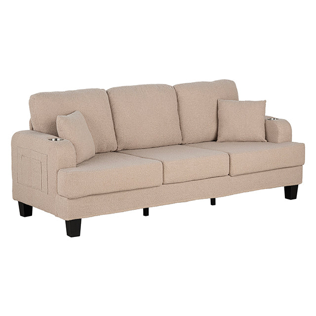 Furniture Of America Cinderford Sofa SL6936BG-SF-PK Beige Contemporary - sofafair.com