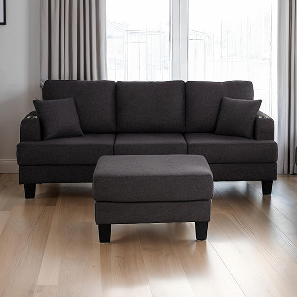 Furniture Of America Cinderford Sofa SL6936DG-SF-PK Dark Gray Contemporary - sofafair.com