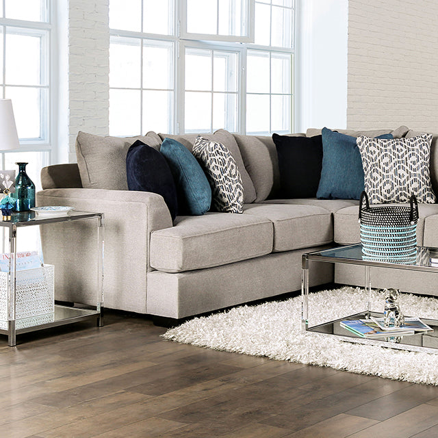 Furniture Of America Gunnersbury Sectional SM1120 Gray Transitional - sofafair.com