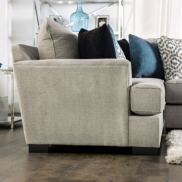 Furniture Of America Gunnersbury Sectional SM1120 Gray Transitional - sofafair.com