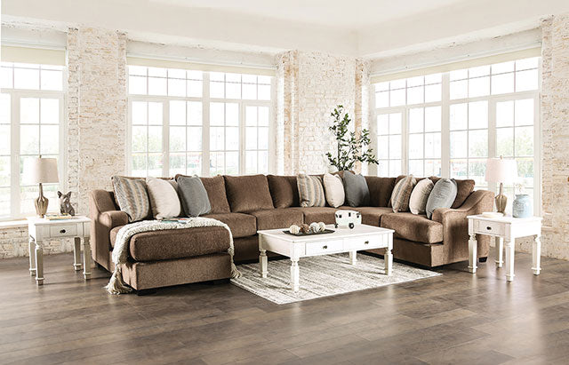 Furniture Of America Farringdon Sectional SM1122 Brown Transitional - sofafair.com